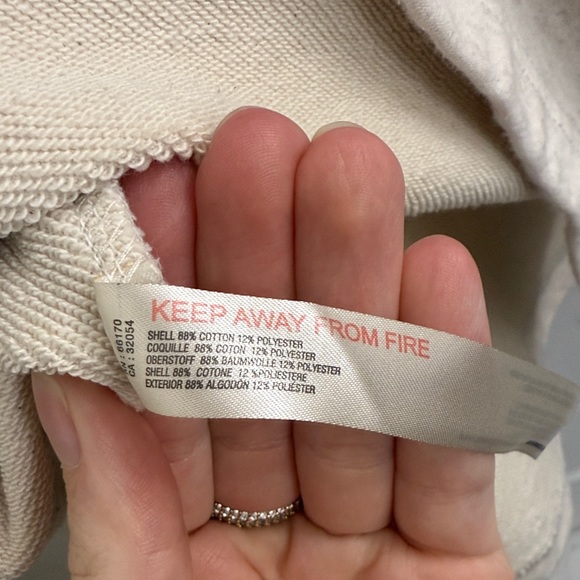 Anthropologie Daily Practice Cross Collar Hoodie Cream Women’s XL - Picture 7 of 7